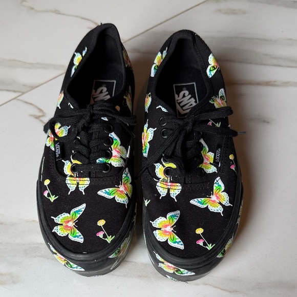 Vans Shoes - LIMITED EDITION Vans classic Black Canvas Sneakers platform Butterfly Print